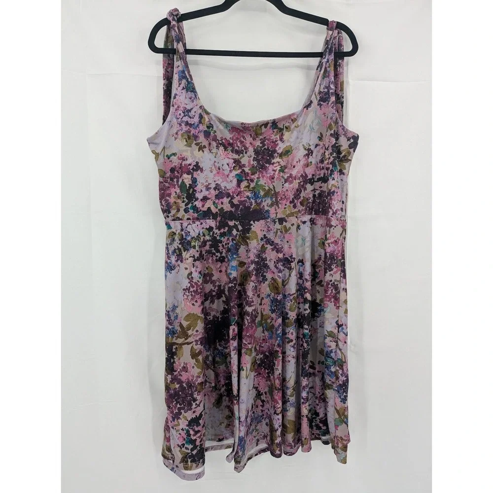 Nine Britton Dress Women's 1X Floral Print Sleeveless Tie Straps - Picture 4 of 7